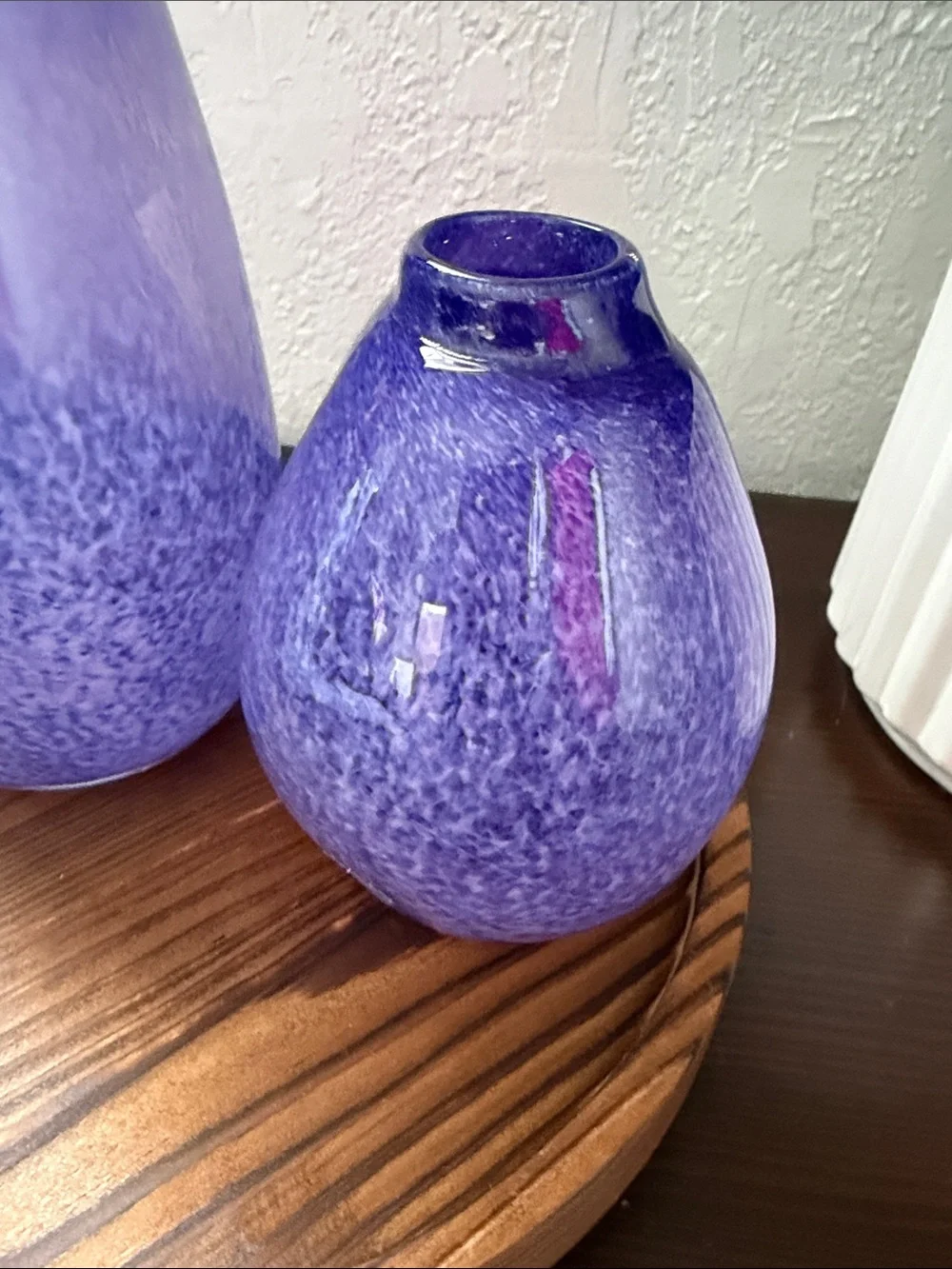 Handcrafted Purple Glass Vases - Set of 2